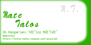 mate talos business card